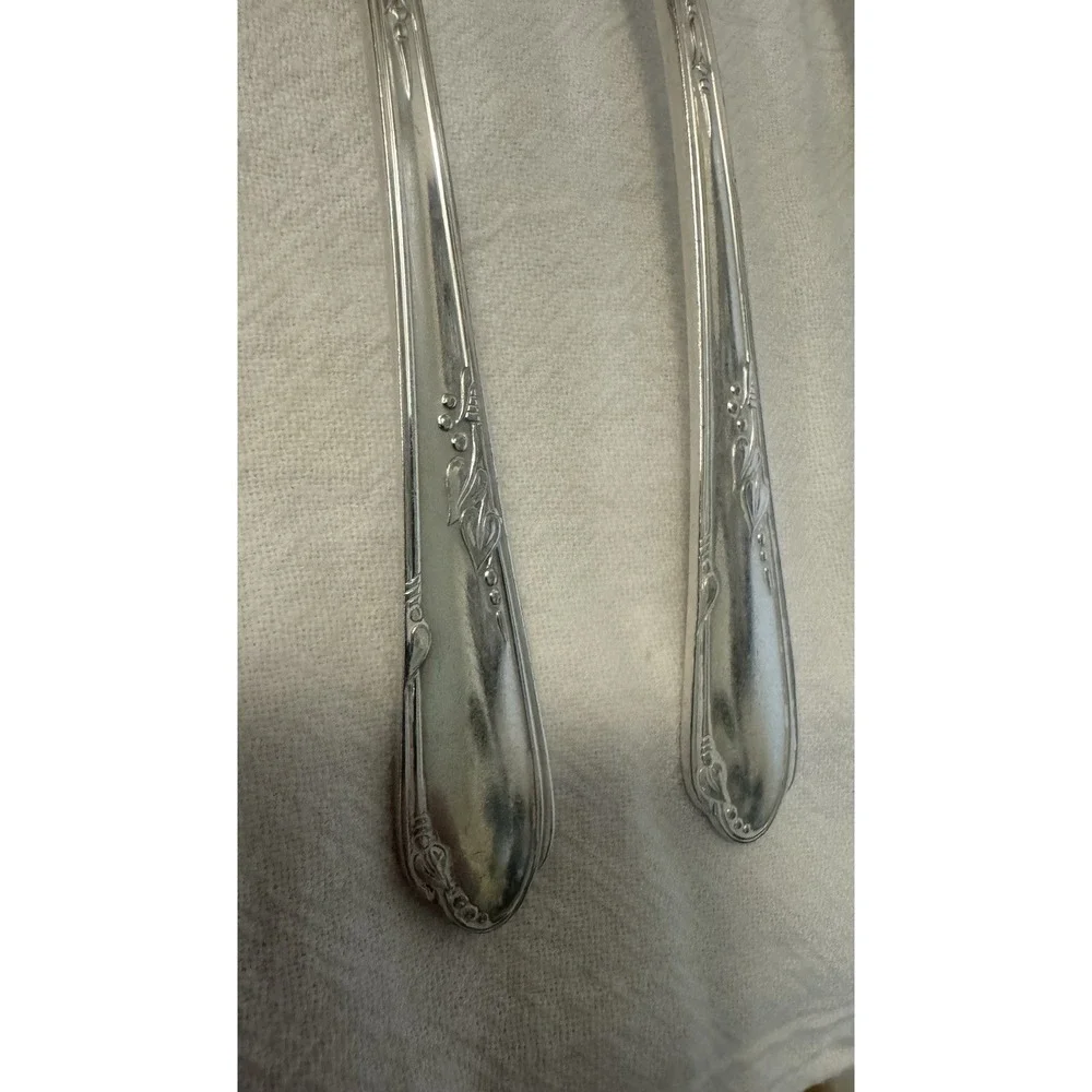 Wm. A. Rogers A1 Plus Oneida Ltd Silverplate Spoons Floral Handle Lot of 3
